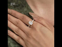 Radiant Lab Grown Diamond Engagement Ring with Side Stone Baguette