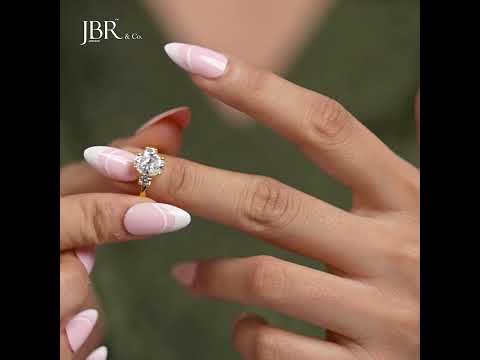 Twisted Vine Three Stone Oval Lab Grown Diamond Engagement Ring