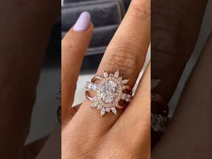 Bague de fiançailles avec accent marquise et diamant cultivé en laboratoire Asscher de 1,00 ct