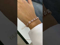 Bracelet de perles en forme de cœur en or 14 carats 