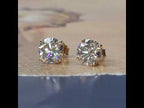 Round Cut Lab Grown Diamond Four Prong Screw Back Earring