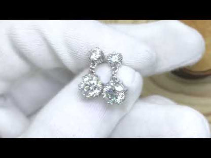 Boucle d'oreille pendante à six griffes en moissanite de coupe ronde 2.60 TCW