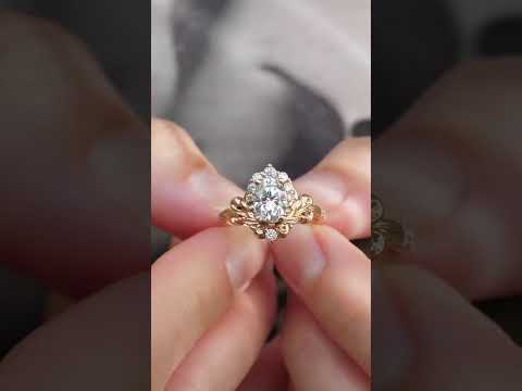 2.20 CT Oval Cut Lab Diamond Baroque Inspired Halo with Flourish Scrollwork Ethical Engagement Ring