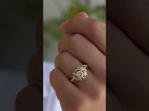 Bague de fiançailles avec accent marquise et diamant cultivé en laboratoire Asscher de 1,00 ct