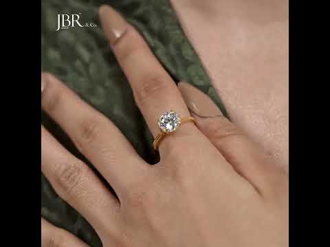 Silhouette Round Moissanite Diamond Engagement Ring