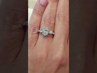 1CT Oval Cut Lab-Grown Diamond Three Stone Engagement Ring