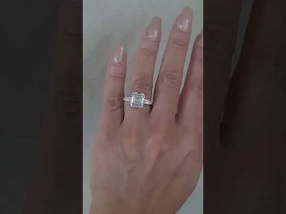 Bague de fiançailles en diamant cultivé en laboratoire en forme d'Asscher de 2,00 ct