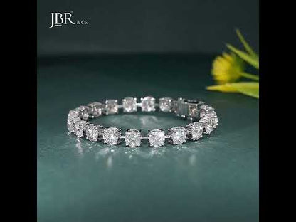 14kt 6.5MM Round White Gold Moissanite Tennis  Luxury Bracelet