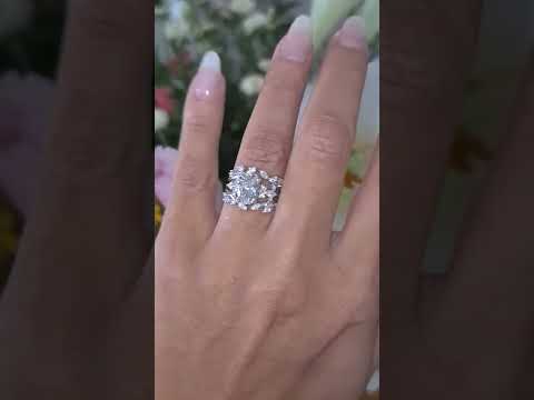 1.00Ct Oval Lab Diamond Engagement Ring With Enhancer Matching Eternity Bridal Set