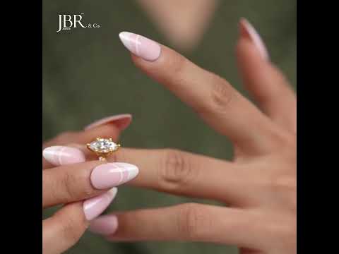 14K yellow gold marquise diamond ring for her
