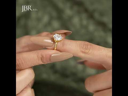 Bague de fiançailles avec diamants cultivés en laboratoire et poire à bords carrés