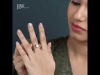 Cushion Cut Moissanite Diamond Bridal Set With Crescent Matching Band