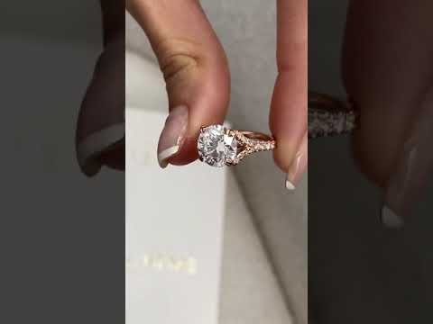 3.99 Ct Lab Grown Round Cut Accented Solid 14k Gold Split Shank Diamond Engagement Ring