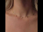 14k Gold Baguette Shaped Moissanite Diamond Dangling Necklace