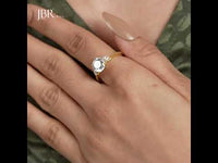 Three Stone Round Cut Lab Gown Diamond Ring With Pear Side Stone