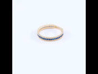 14k Gold Sapphire Eternity Band Ring Beaded Sapphire Dainty Bridal Band for Women
