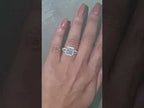1CT Square Radiant Cut Lab-Grown Diamond Halo Split Shank Engagement Ring