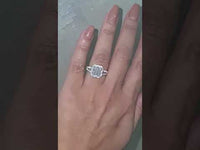 1CT Square Radiant Cut Lab-Grown Diamond Halo Split Shank Engagement Ring