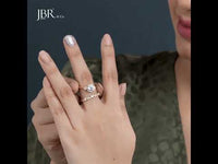 Round Cut Three Stone Lab Grown Diamond Ring With Matching Wedding band