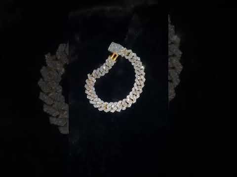 11MM Cuban link Iced out VVS Moissanite HipHop Miami Cuban link Diamond Bracelet