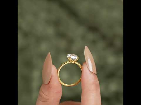 Petal Asscher Moissanite Diamond Engagement Ring