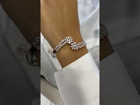 Bracelet de perles en forme de cœur en or 14 carats 