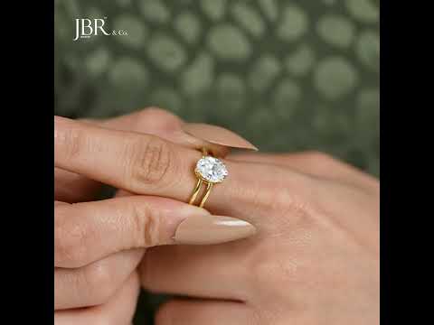 Double Band Oval Lab Grown Diamond Engagement Ring