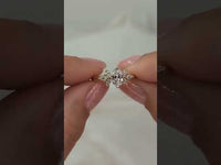 Bague de fiançailles en diamant cultivé en laboratoire, taille ovale 2 carats, marquise