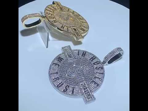 iced Out Moissanite Trust In Hustle Money Dollar Dream Hip Hop Men's Pendant