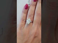 Bague de fiançailles en diamant cultivé en laboratoire, baguette latérale taille marquise 1 ct