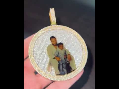 Pendentif Photo personnalisé 3D glacé, buste entièrement glacé, cadeau mémoire