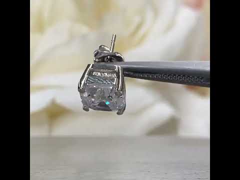 2.00 TCW Asscher Cut Moissanite Stud Earring