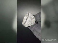 Beautiful Oval Shape Men's Hip hop 925 Silver Moissanite Diamond Baguette Ring