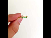 14k Solid Gold 5 Stone Emerald Round Cut Multi Stone Wedding May Birthstone Ring