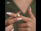 Scalloped Oval Lab Grown Diamond Trio Engagement Ring