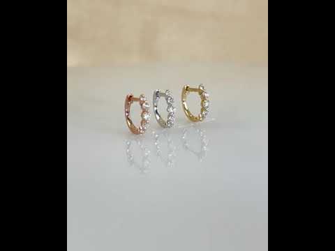 14kt Round Cut Lab Grown Diamond Hoop Earring