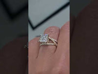 Bague de fiançailles de célébrité en diamant cultivé en laboratoire, taille princesse 1 carat