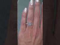 1CT Princess Cut Lab-Grown Diamond Solitaire Halo Engagement Ring