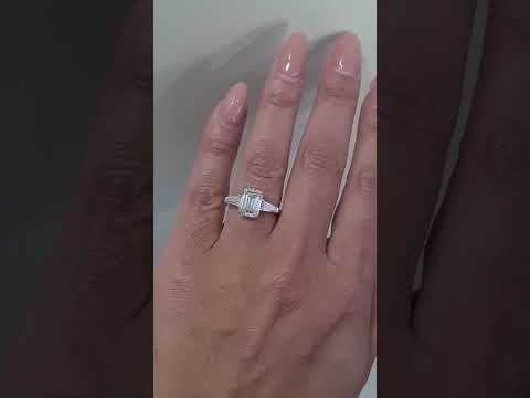 1.50Ct Emerald Cut Lab Grown-CVD Diamond Engagement Ring