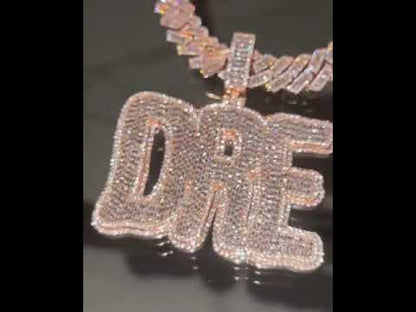 Iced Out "DRE"-Anhänger für Männer, echter Moissanit-Buchstabenanhänger