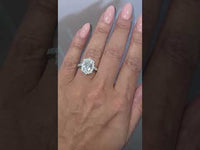 2Ct Halo Oval Shaped Vintage inspired Moissanite Diamond Engagement Ring