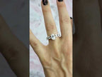 1.00Ct Oval Lab Grown Diamond Engagement Ring With Matching Open Stack Band Set