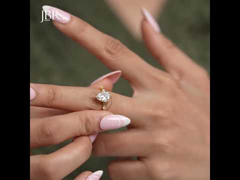 Knife edge Pear Cut Moissanite Diamond Engagement Ring