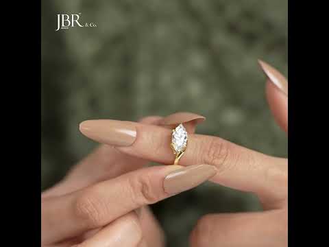 Curved EW Marquise Cut Moissanite Engagement Ring