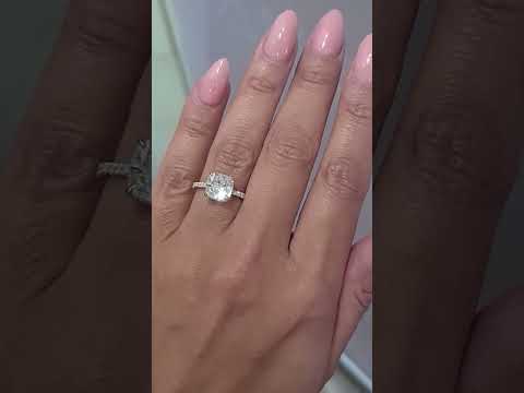 1.00Ct Cushion Cut Lab Grown-CVD Diamond Engagement Ring