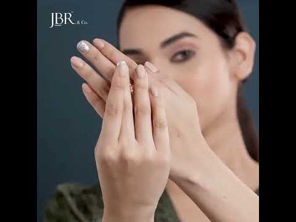 Bague halo de diamants cultivés en laboratoire de poire à griffes partagées flottantes