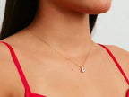 14k Gold Cushion Shaped Solitaire Moissanite Diamond Pendant Necklace