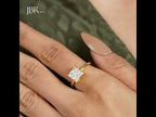 Art Deco Princess Cut Lab Grown Diamond Solitaire Ring