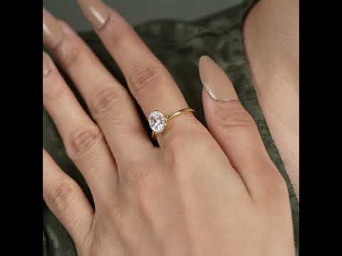 Petal Oval Lab Grown Diamond Solitaire Ring