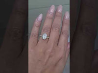 2Ct Classic Under Halo Oval Shape Moissanite Diamond Engagement Wedding Ring